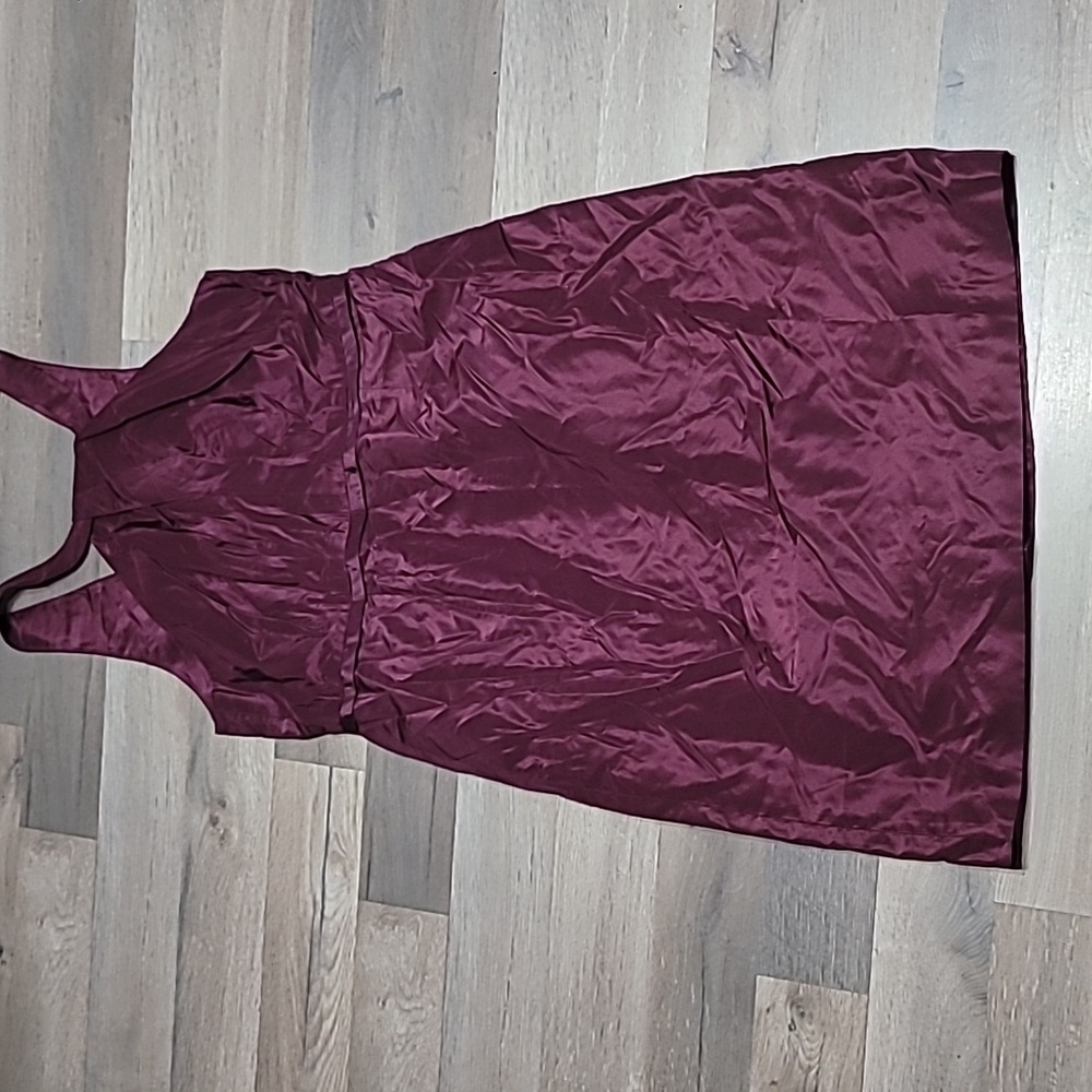 NWT J. Crew Gracie 100% Silk Taffeta Dress Burgundy Size 16 Womens - Picture 3 of 6